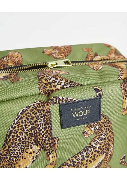 Olive Leopard Large Toiletry Bag - Makyaj Çantası