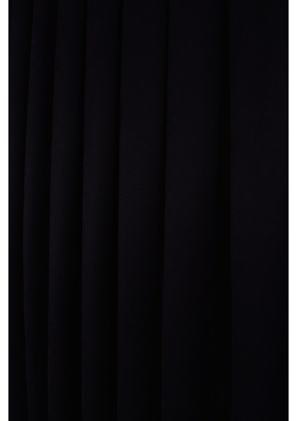 Siyah Düz Ada Fon Perde V-33 Tek Kanat 1x3 Sık Pile modelleri