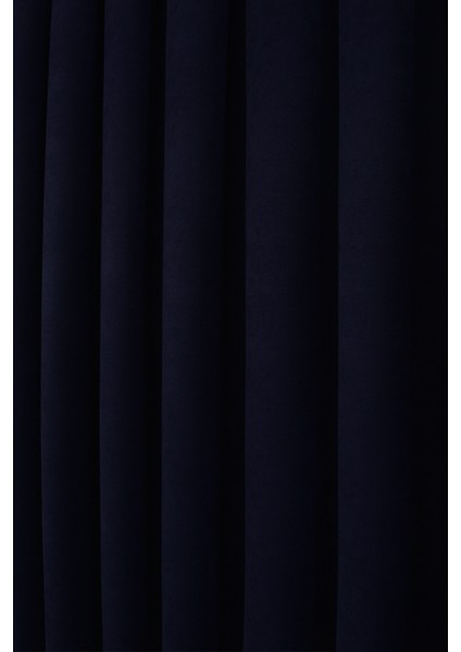 Lacivert Düz Ada Fon Perde V-32 Tek Kanat 1x3 Sık Pile modelleri