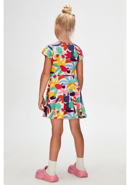 Cutouts Foliage Kız Çocuk Desenli Kısa Kollu Elbise
