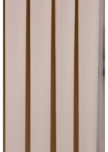 Ekru Düz Ada Fon Perde V-12489 Tek Kanat 1x3 Sık Pile fiyatları