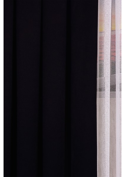 Siyah Düz Ada Fon Perde V-33 Tek Kanat 1x3 Sık Pile fiyatları