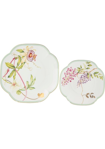 Happily 4 Parça 2’Li Pasta Tabağı19cm Ve Servis Tabağı 25 Cm Seti