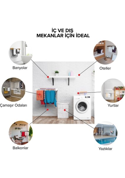 Kurutmalık Çamaşır Askısı Duvara Monte Çamaşırlık