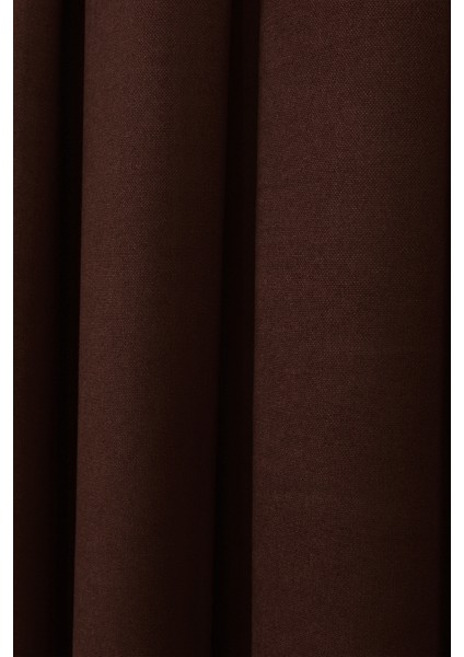 Kahverengi Düz Ada Fon Perde V-28 Tek Kanat 1x3 Sık Pile fırsatları