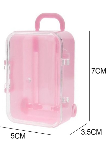 5x Pembe Mini Rulo Seyahat Bavul Şeker Kutusu Kişilik Yaratıcı Düğün Şeker Kutusu Bagaj Arabası Çantası (Yurt Dışından)