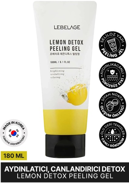 Aydınlatıcı, Canlandırıcı Detox Etkisi Detox Peeling Jel Lemon Detox Peeling Gel