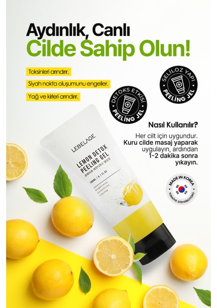 Aydınlatıcı, Canlandırıcı Detox Etkisi Detox Peeling Jel Lemon Detox Peeling Gel modelleri