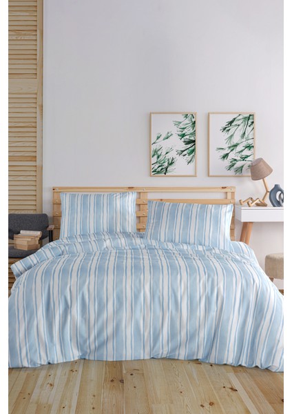 Breeze Blu %100 Pamuk Çift Kişilik Nevresim Seti