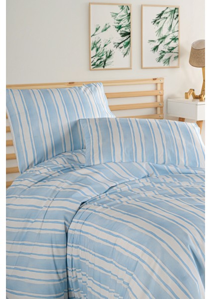 Breeze Blu %100 Pamuk Çift Kişilik Nevresim Seti