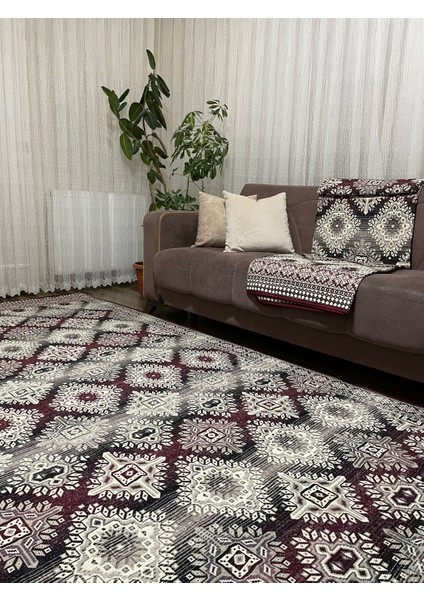 Livory Home Savan Çok Amaçlı Halı-Kilim Örtüsü Bordo