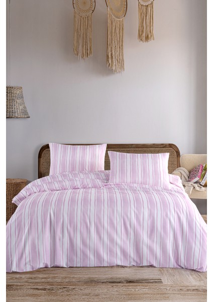 Breeze Pink %100 Pamuk Çift Kişilik Nevresim Seti