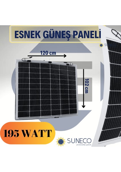 195 Watt Yarı Esnek Güneş Paneli Half Cut Monokristal Solar Güneş Paneli