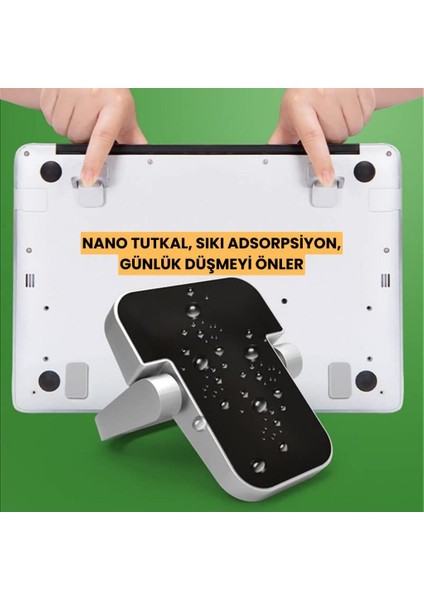 2 Adet Yapışkanlı Katlanılabilir Laptop Standı Portatif Macbook Bilgisayar Laptop Stand Ayagi