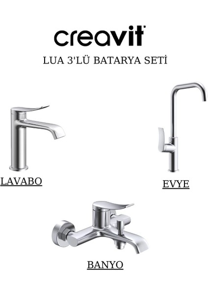Lua Batarya Seti 3’lü Banyo-Lavabo-Evye