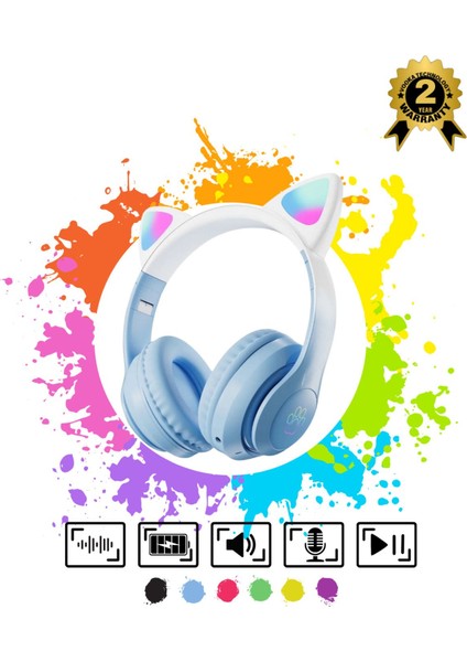Bluetooh Kulaklık Kedi Kulaklık Pro 5.3 Akıllı Rgb LED Detaylı Bluetooth Kablosuz Kulaklık fiyatları