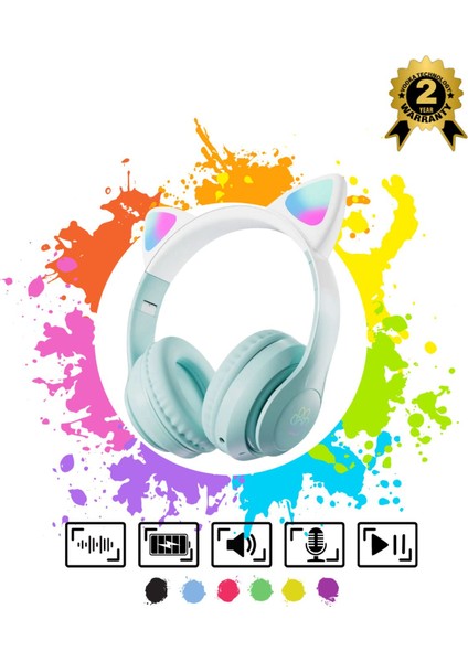 Bluetooth Kulaklık Kulaklık Pro 5.3 Akıllı Rgb LED Detaylı Bluetooth Kablosuz Kulaklık Çocuk Oyuncu