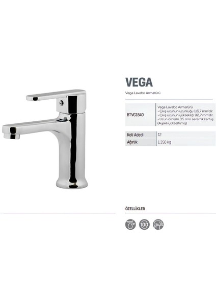 Vega Batarya Seti 3’lü Banyo-Lavabo-Evye