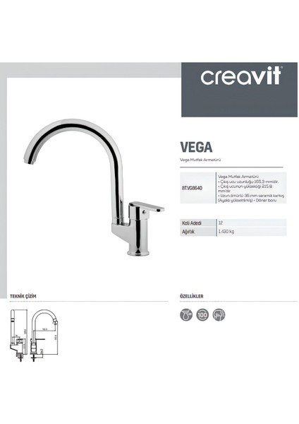 Vega Batarya Seti 3’lü Banyo-Lavabo-Evye