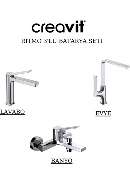 Ritmo Batarya Seti 3’lü Banyo-Lavabo-Evye
