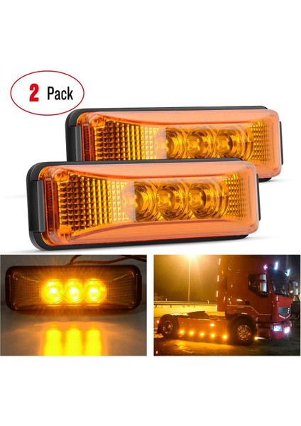Adet 3.9 Inç 3 Kamyon Römork Ön Arka LED Yan Sinyal Lambası (Yurt Dışından)
