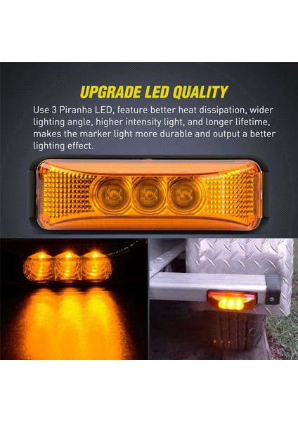Adet 3.9 Inç 3 Kamyon Römork Ön Arka LED Yan Sinyal Lambası (Yurt Dışından)