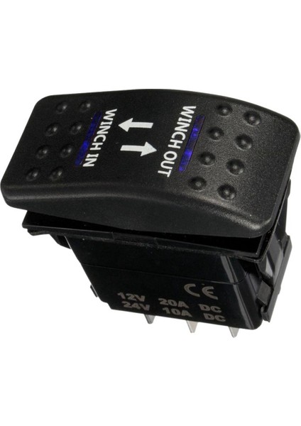 6x 12V 20A Vinç Çıkışı Açık-Kapalı-Açık Rocker Anahtarı 7 Pinli LED Mavi (Yurt Dışından)