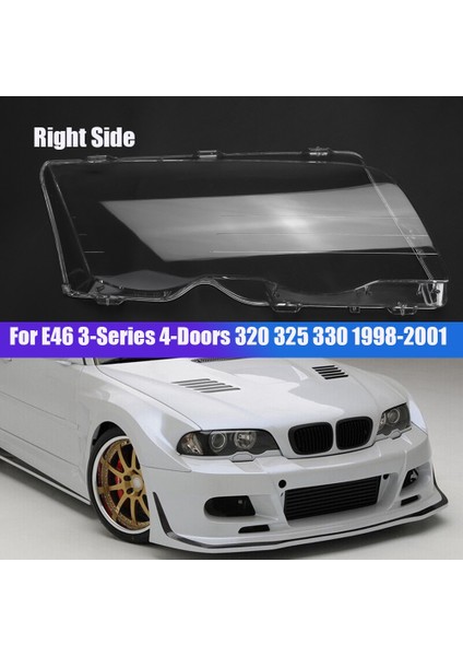 1 Çift E46 3 Serisi 4 Kapılı 320 325 330 1998-2001 Araba Far Camı Kapağı Lamba Gölge Lens Kafa Işık Muhafazası Kapağı (Yurt Dışından)