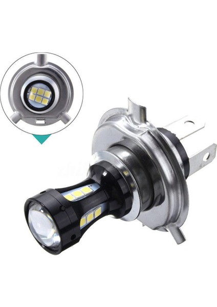 2x H4 Motosiklet 3030 LED Hi-Lo Işın Far Başkanı Işık Lambası Ampul 6500K 12-24V (Yurt Dışından)