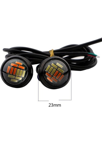 10 Adet 12V 23MM Çift Renkli Switchback 4014 Smd 12 LED Drl Dönüş Işıkları (Yurt Dışından)