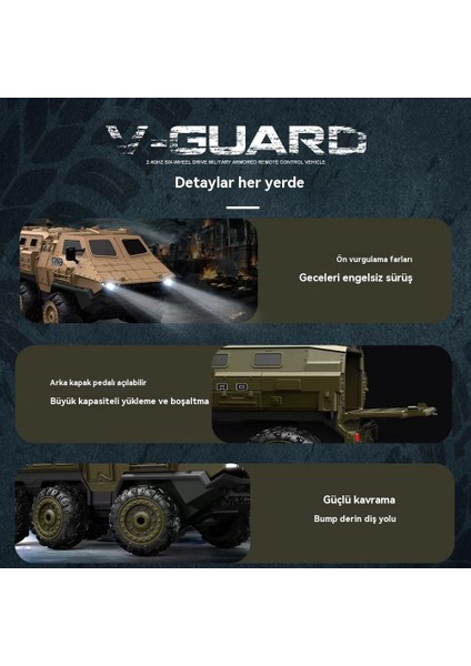 Simülasyon Zırhlı Off-Road Altı Tekerlekten Çekişli Yüksek Hızlı (Yurt Dışından)
