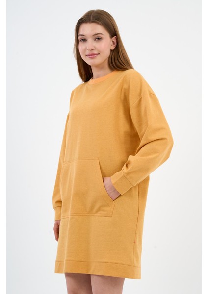 Kadın Kanguru Cepli Oversize Tunik (B24-00225)