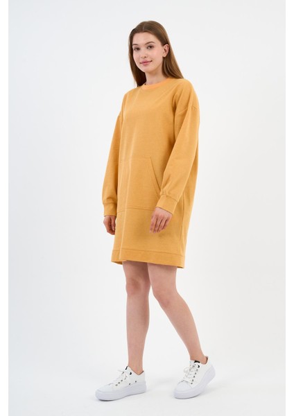Kadın Kanguru Cepli Oversize Tunik (B24-00225)