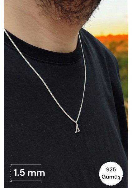Evi 925 Ayar Gümüş Harfli Kolye