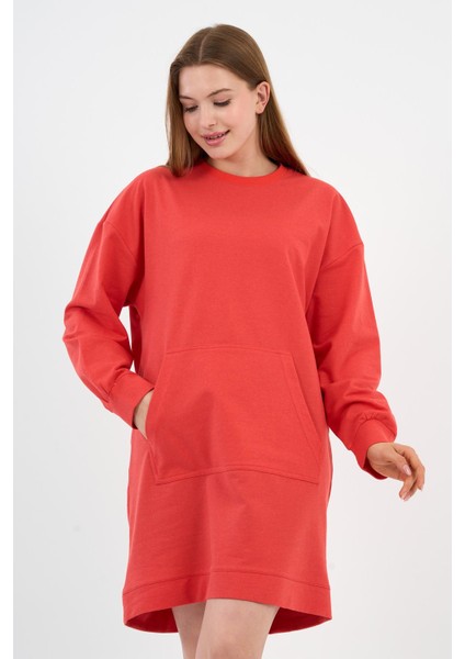 Kadın Kanguru Cepli Oversize Tunik (B24-00225) indirimleri