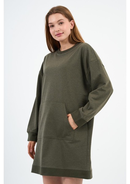 Kadın Kanguru Cepli Oversize Tunik (B24-00225)