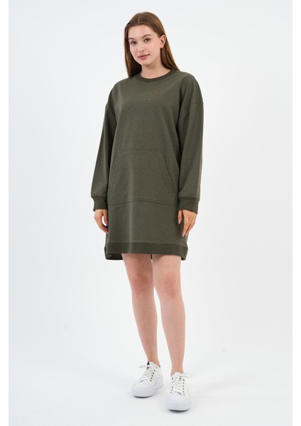 Kadın Kanguru Cepli Oversize Tunik (B24-00225)
