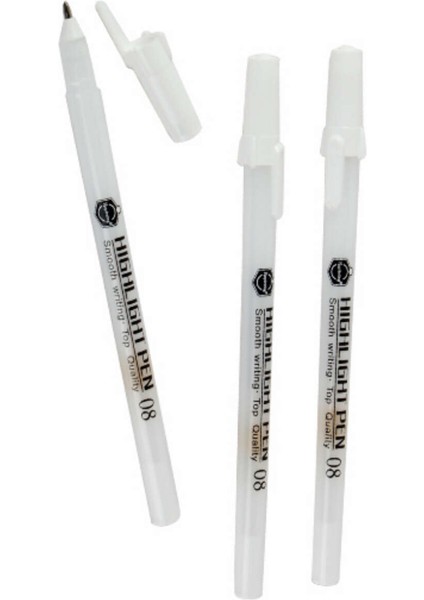 Beyaz Jel Kalem 0.8 mm 3lü E0430 fiyatları