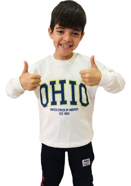 Erkek Çocuk Sweat Ohio Arizona Yazılı Sweatshirt