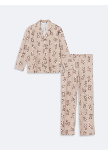 Young bej Gömlek Yaka Desenli Kadın Pijama Takımı fiyatları