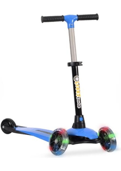 Leddy Mavi LED Işıklı 3 Tekerlekli Scooter