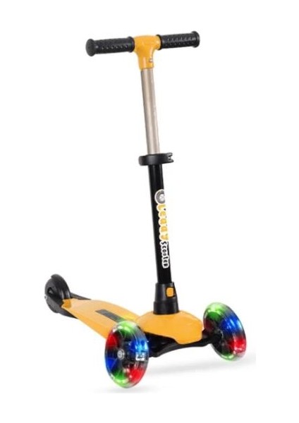 Leddy Turuncu LED Işıklı 3 Tekerlekli Scooter