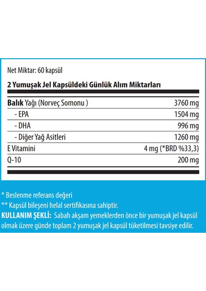 Cardomega Balık Yağı Koenzim Q10 60 Yumuşak Kapsül fiyatları