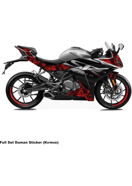 Cfmoto 250SR Full Takım Kırmızı Duman Parçalı Kaplama Stıcker Etiket Modeli