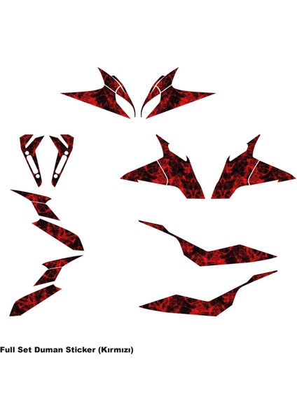 Cfmoto 250SR Full Takım Kırmızı Duman Parçalı Kaplama Stıcker Etiket Modeli fiyatları