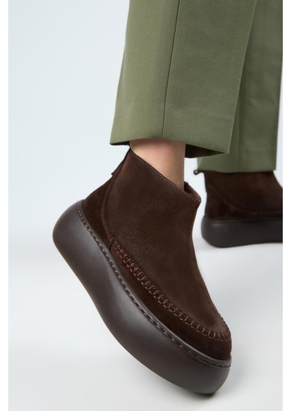 (Carolina) Kadın Deri Içi Kürklü Mini Kahve Bot fırsatları