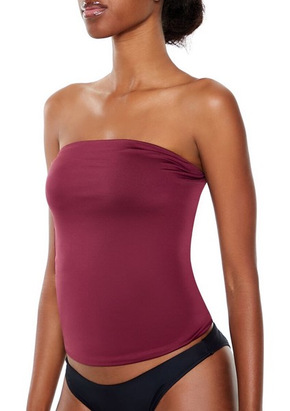 Straplez Yaka Crop Bluz