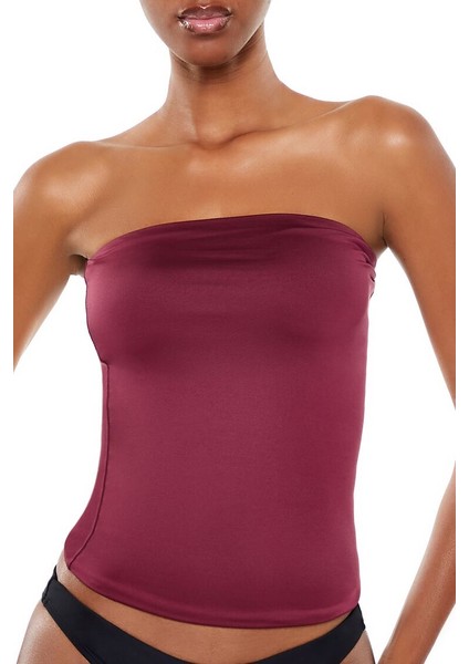 Straplez Yaka Crop Bluz