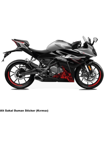 Cfmoto 250SR Alt Sakal Kırmızı Duman Parçalı Kaplama Stıcker Etiket Modeli
