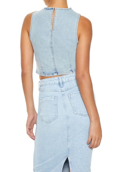 Denim Crop Bluz indirimleri